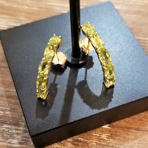 MOTHER'S DAY! Peridot 14K Half Hoop Earrings